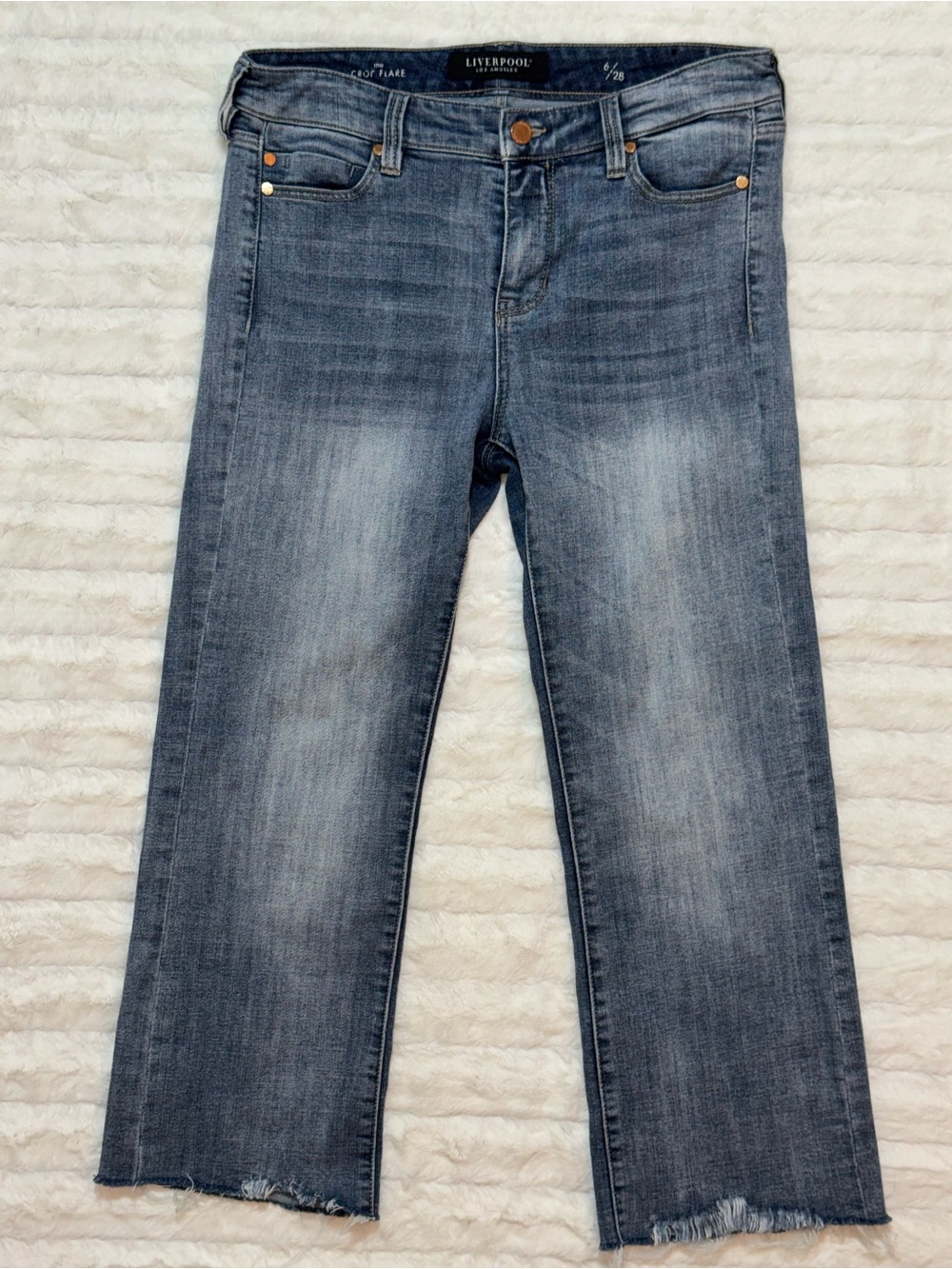 Liverpool Vintage Wash Women’s Crop Flare Jeans - Size 6